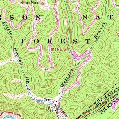 United States Geological Survey Elkhorn City, KY-VA (1963, 24000-Scale) digital map