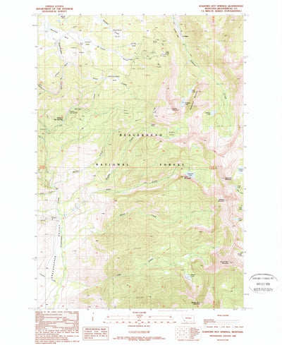 United States Geological Survey Elkhorn Hot Springs, MT (1988, 24000-Scale) digital map