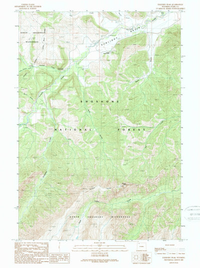 United States Geological Survey Elkhorn Peak, WY (1989, 24000-Scale) digital map