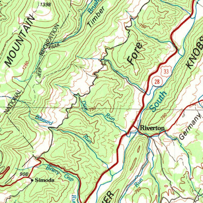 United States Geological Survey Elkins, WV-VA (1981, 100000-Scale) digital map