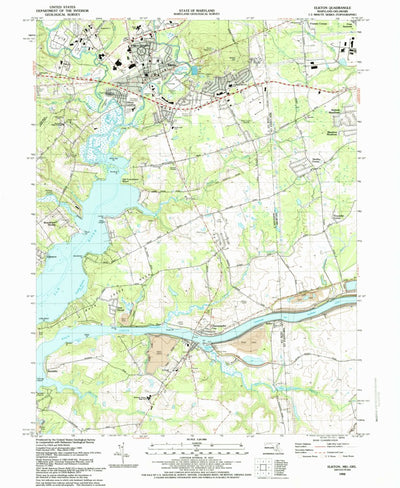 United States Geological Survey Elkton, MD-DE (1992, 24000-Scale) digital map