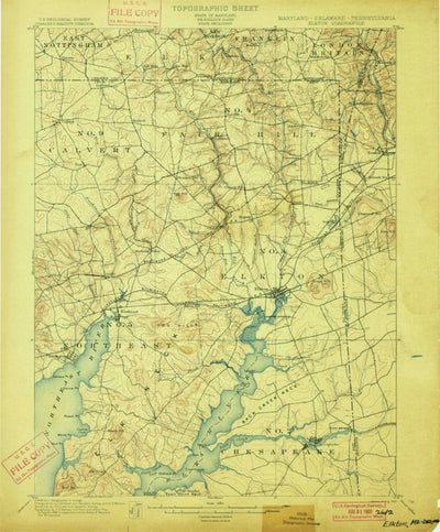 United States Geological Survey Elkton, MD-DE-PA (1900, 62500-Scale) digital map
