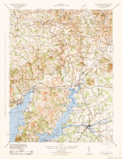 United States Geological Survey Elkton, MD-DE-PA (1942, 62500-Scale) digital map