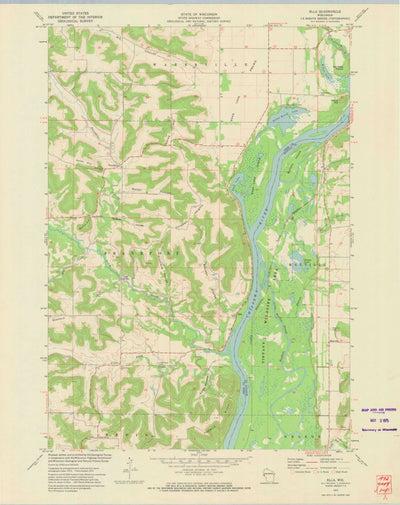 United States Geological Survey Ella, WI (1972, 24000-Scale) digital map