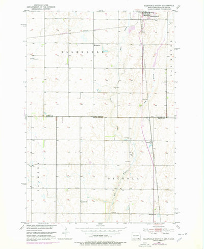 United States Geological Survey Ellendale South, ND-SD (1953, 24000-Scale) digital map