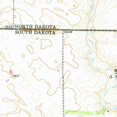 United States Geological Survey Ellendale South, ND-SD (1953, 24000-Scale) digital map