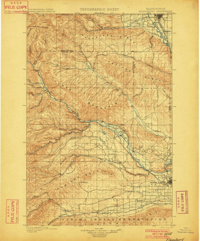 United States Geological Survey Ellensburg, WA (1901, 125000-Scale) digital map