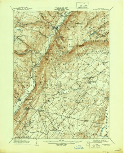 United States Geological Survey Ellenville, NY (1906, 62500-Scale) digital map