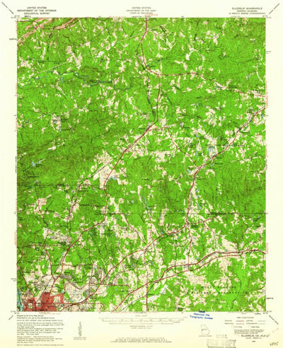 United States Geological Survey Ellerslie, GA-AL (1955, 62500-Scale) digital map