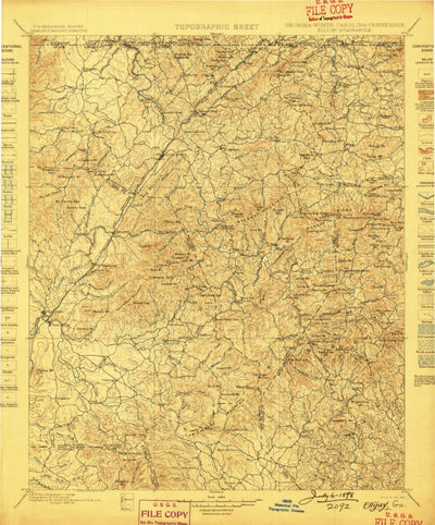 United States Geological Survey Ellijay, GA-NC-TN (1898, 125000-Scale) digital map