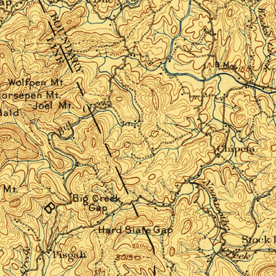 United States Geological Survey Ellijay, GA-NC-TN (1898, 125000-Scale) digital map