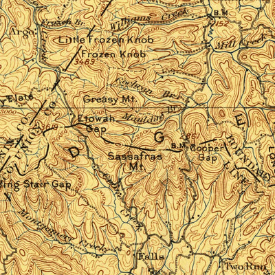 United States Geological Survey Ellijay, GA-NC-TN (1898, 125000-Scale) digital map