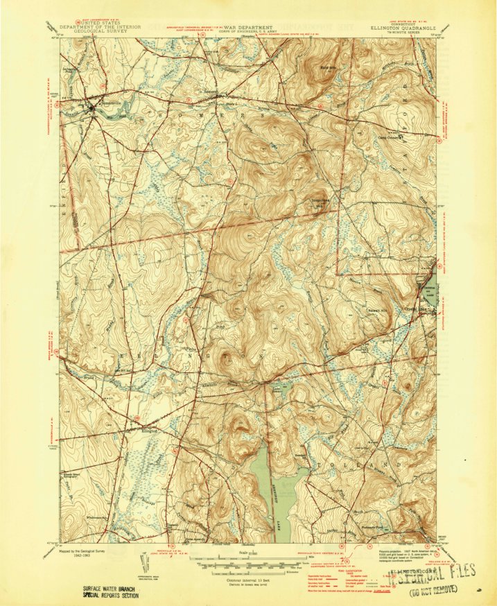 Ellington, CT (1946, 31680-Scale) Map by United States Geological ...