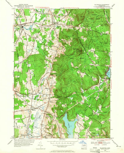 United States Geological Survey Ellington, CT (1953, 24000-Scale) digital map