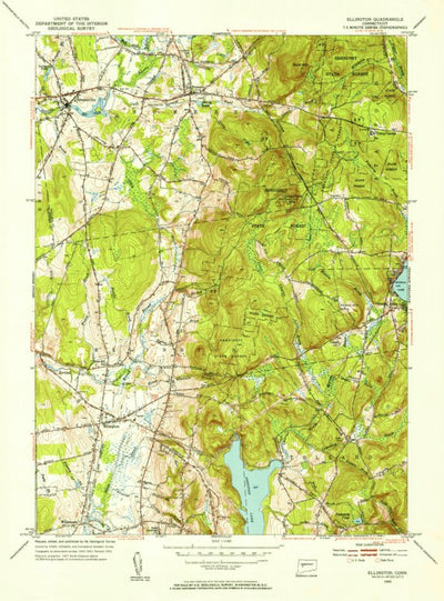 United States Geological Survey Ellington, CT (1953, 31680-Scale) digital map