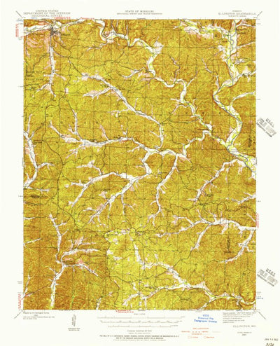 United States Geological Survey Ellington, MO (1943, 62500-Scale) digital map