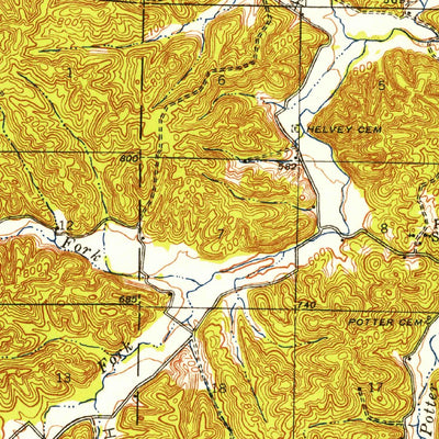 United States Geological Survey Ellington, MO (1943, 62500-Scale) digital map