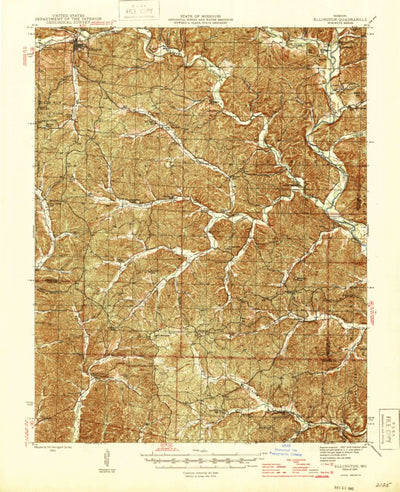 United States Geological Survey Ellington, MO (1945, 62500-Scale) digital map