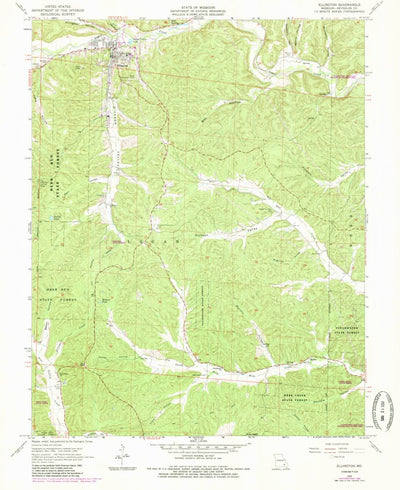 United States Geological Survey Ellington, MO (1968, 24000-Scale) digital map