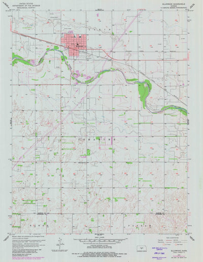 United States Geological Survey Ellinwood, KS (1957, 24000-Scale) digital map