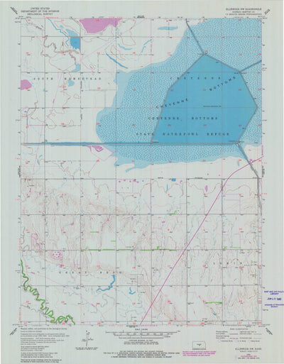 United States Geological Survey Ellinwood NW, KS (1956, 24000-Scale) digital map