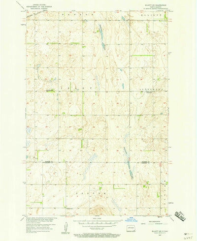 United States Geological Survey Elliott SW, ND (1957, 24000-Scale) digital map