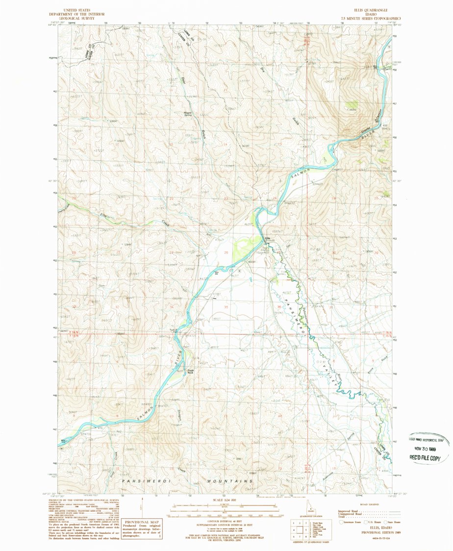 Ellis, ID (1989, 24000-Scale) Map by United States Geological Survey ...