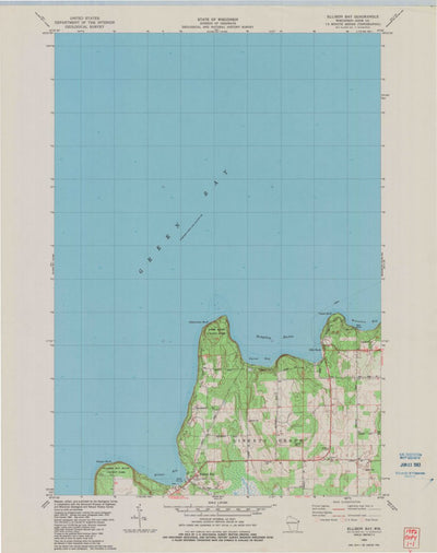 United States Geological Survey Ellison Bay, WI (1982, 24000-Scale) digital map