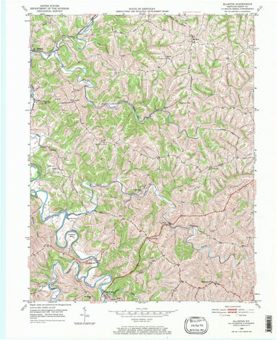 United States Geological Survey Elliston, KY (1950, 24000-Scale) digital map