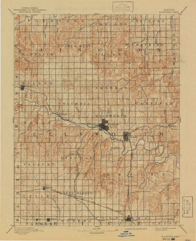 United States Geological Survey Ellsworth, KS (1894, 125000-Scale) digital map