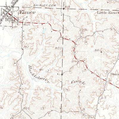 United States Geological Survey Elmer, MO (1942, 62500-Scale) digital map