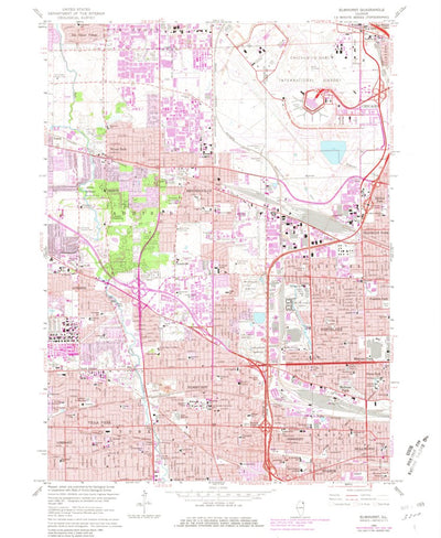 United States Geological Survey Elmhurst, IL (1963, 24000-Scale) digital map