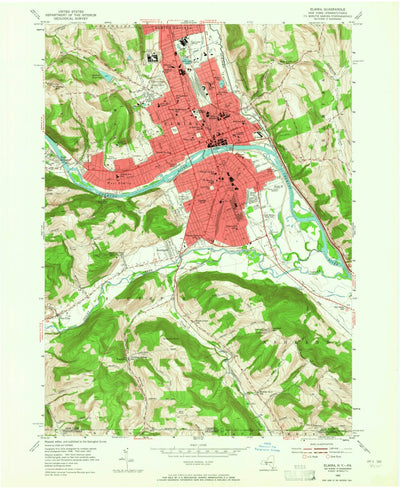 United States Geological Survey Elmira, NY-PA (1953, 24000-Scale) digital map