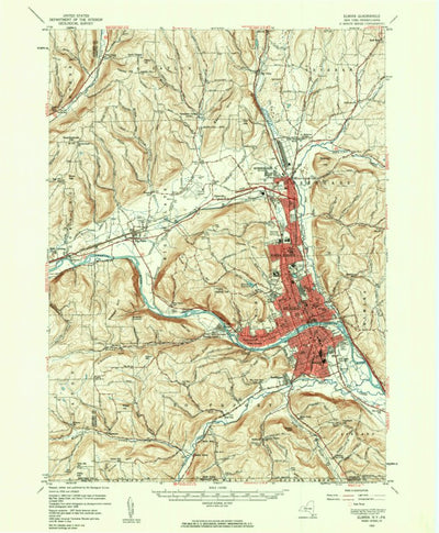United States Geological Survey Elmira, NY-PA (1953, 62500-Scale) digital map