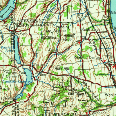 United States Geological Survey Elmira, NY-PA (1965, 250000-Scale) digital map