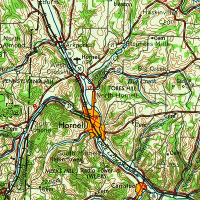 United States Geological Survey Elmira, NY-PA (1965, 250000-Scale) digital map