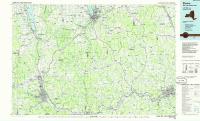 United States Geological Survey Elmira, NY-PA (1986, 100000-Scale) digital map