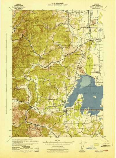 United States Geological Survey Elmira, OR (1942, 62500-Scale) digital map