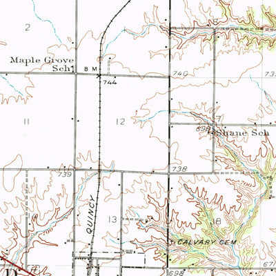 United States Geological Survey Elmwood, IL (1944, 62500-Scale) digital map