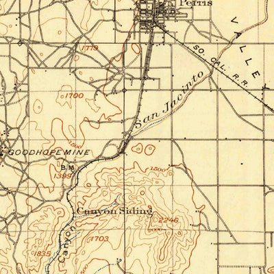 United States Geological Survey Elsinore, CA (1901, 125000-Scale) digital map