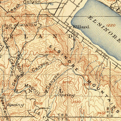 United States Geological Survey Elsinore, CA (1901, 125000-Scale) digital map