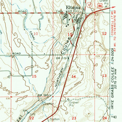 United States Geological Survey Eltopia, WA (1965, 62500-Scale) digital map