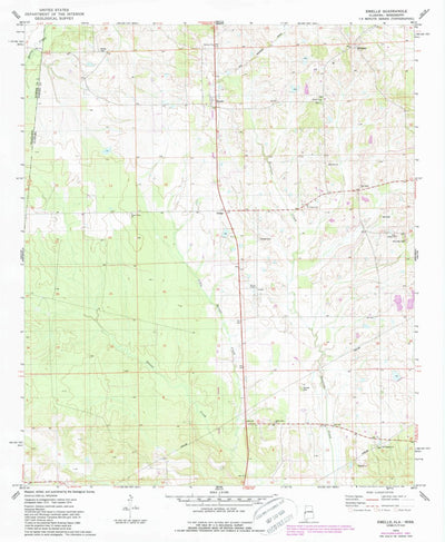 United States Geological Survey Emelle, AL-MS (1974, 24000-Scale) digital map