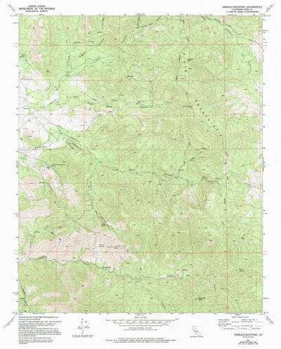 United States Geological Survey Emerald Mountain, CA (1972, 24000-Scale) digital map