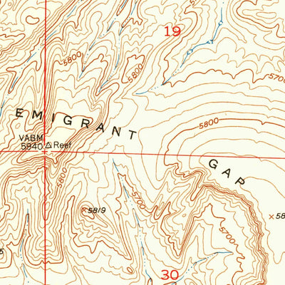 United States Geological Survey Emigrant Gap NE, WY (1950, 24000-Scale) digital map