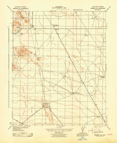 United States Geological Survey Emigrant Hill, CA (1943, 31680-Scale) digital map