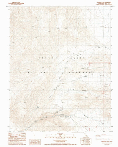 United States Geological Survey Emigrant Pass, CA (1988, 24000-Scale) digital map