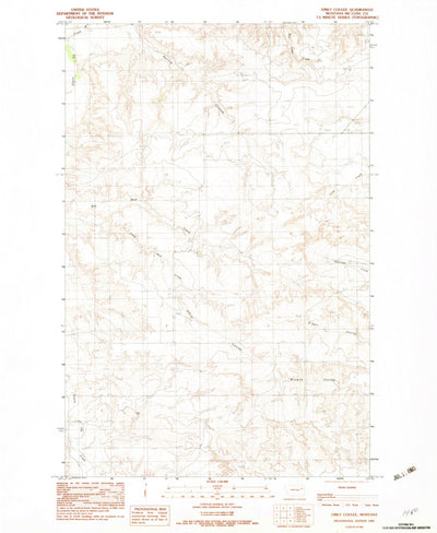 United States Geological Survey Emily Coulee, MT (1983, 24000-Scale) digital map