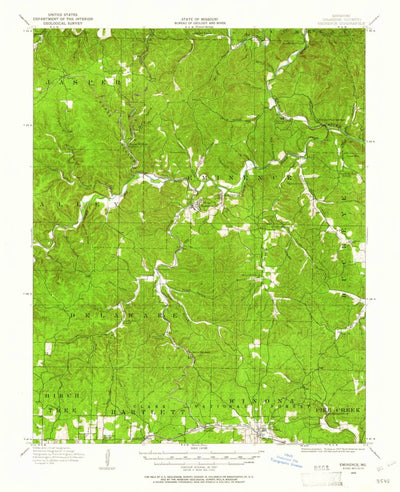 United States Geological Survey Eminence, MO (1915, 62500-Scale) digital map