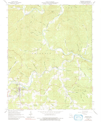 United States Geological Survey Eminence, MO (1965, 24000-Scale) digital map